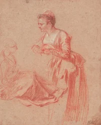 Due Studi di Figura di una Giovane Donna, 1715-1717
